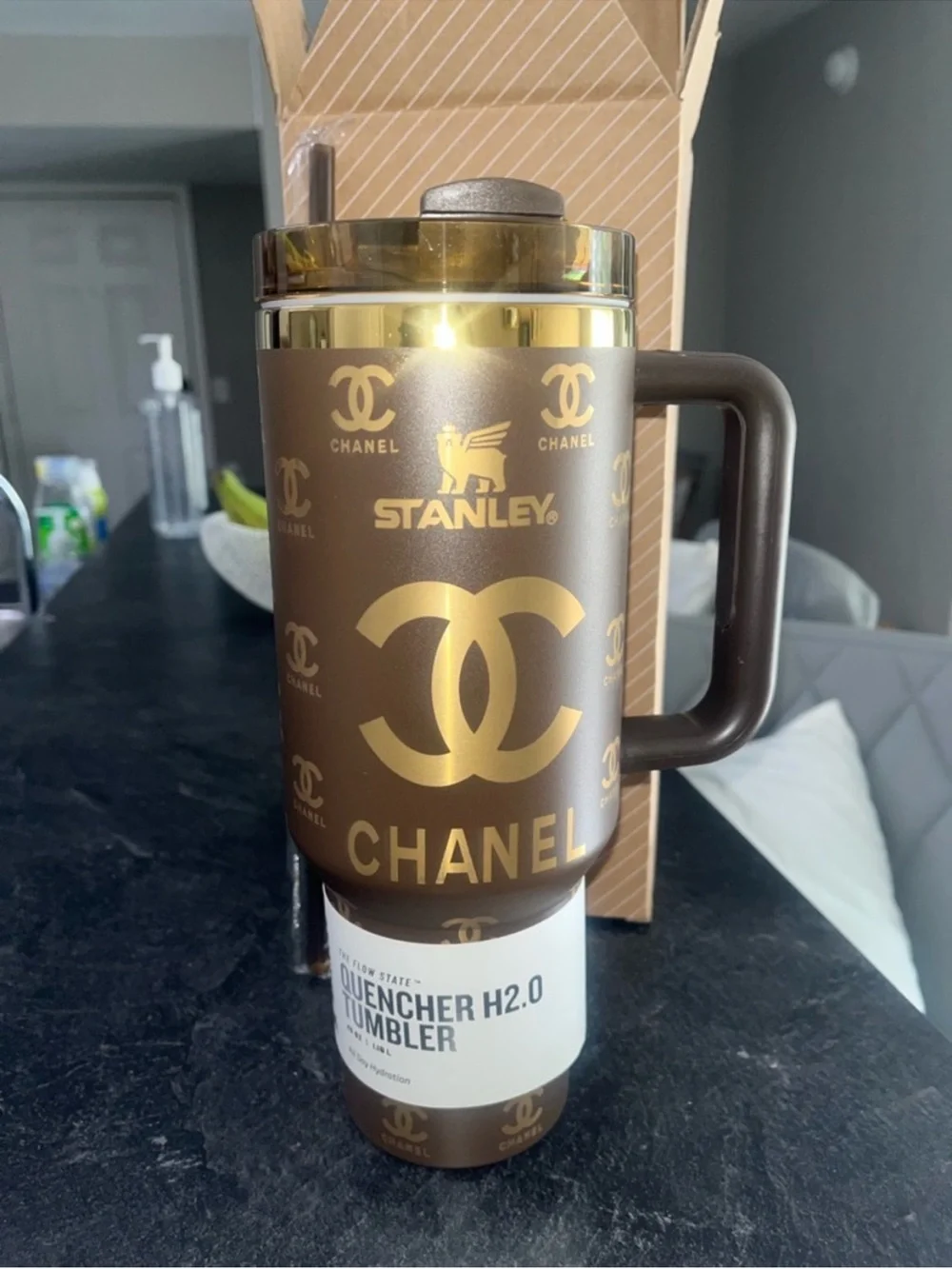 Stanley Brown and Gold Insulated Tumbler with Handle New